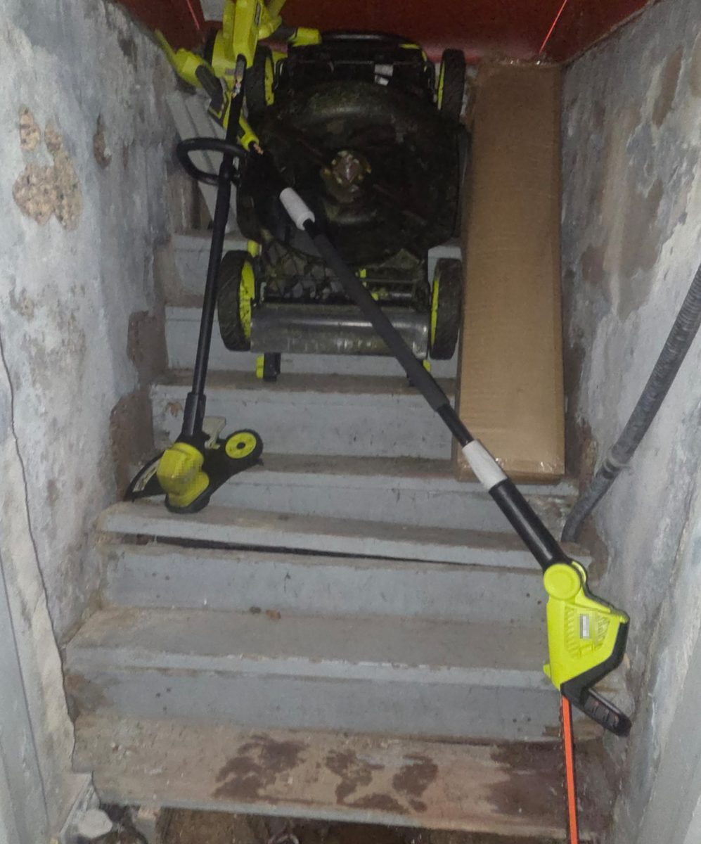 Before: Crumbling concrete basement bulkhead steps